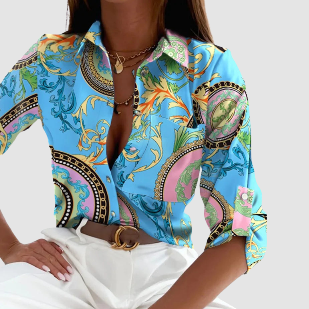 Donna | Women's Chic Pocket Blouse-The Yellow Prime