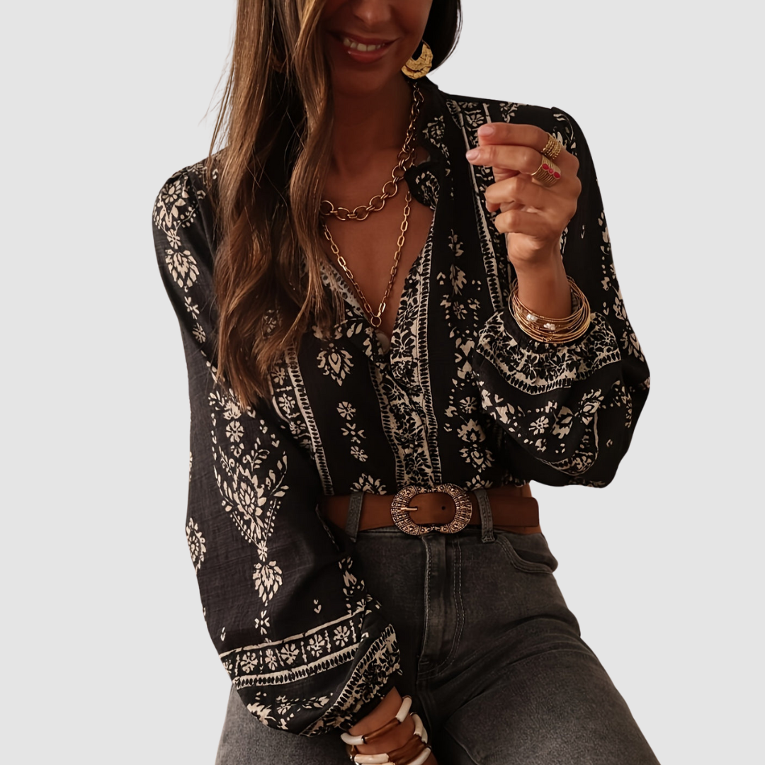 Jessica | Women's Chic Breathable Boho Blouse-The Yellow Prime