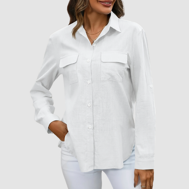 Celest | Women's Elegant Pocket Blouse-The Yellow Prime