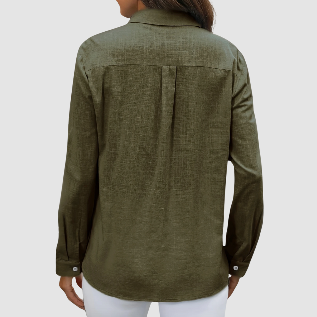 Celest | Women's Elegant Pocket Blouse-The Yellow Prime