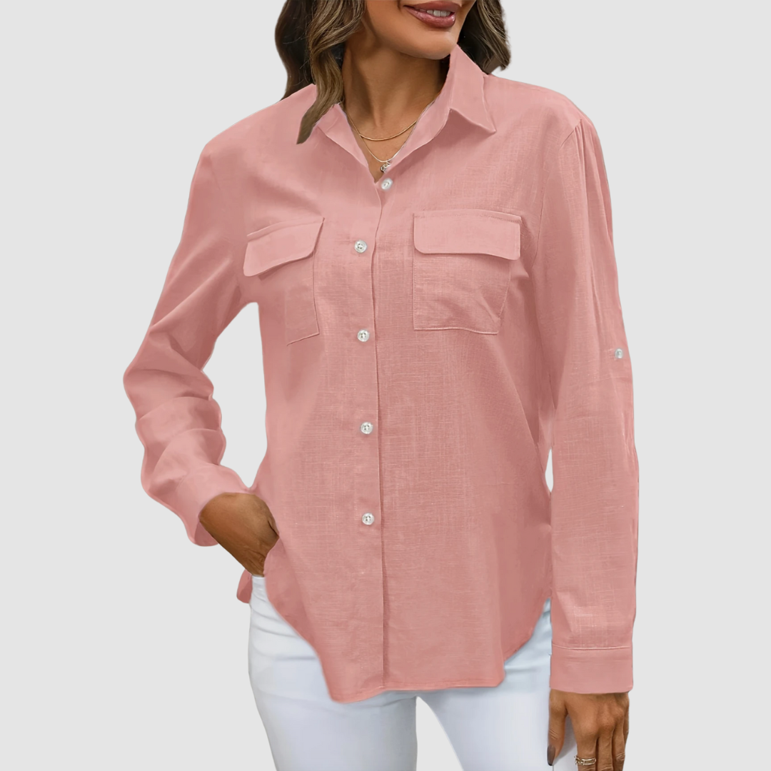Celest | Women's Elegant Pocket Blouse-The Yellow Prime