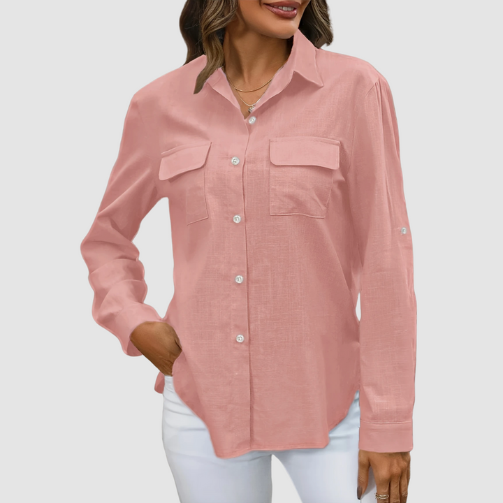 Celest | Women's Elegant Pocket Blouse-The Yellow Prime