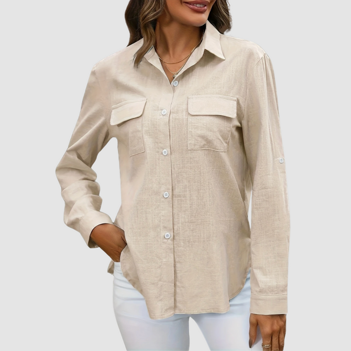 Celest | Women's Elegant Pocket Blouse-The Yellow Prime