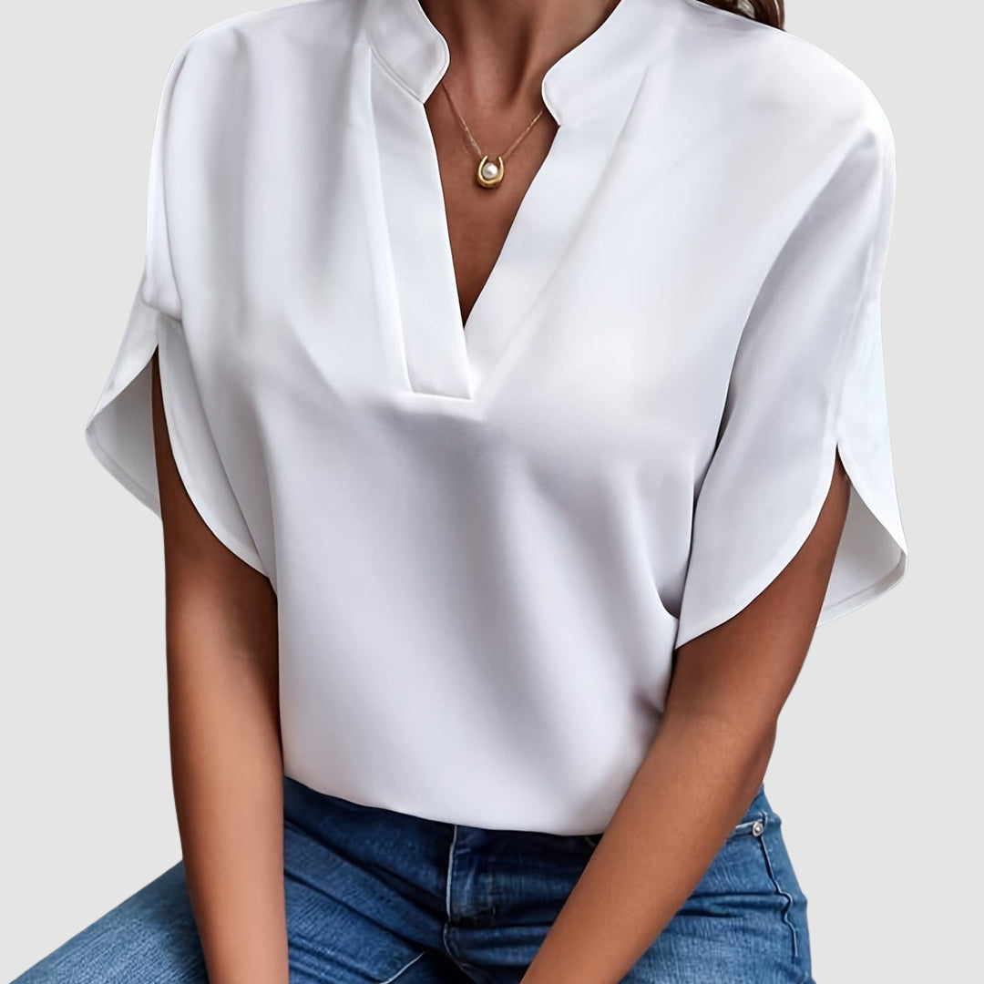 Elain | Women's Draped Blouse-The Yellow Prime