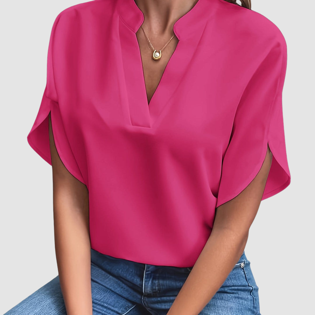 Elain | Women's Draped Blouse-The Yellow Prime