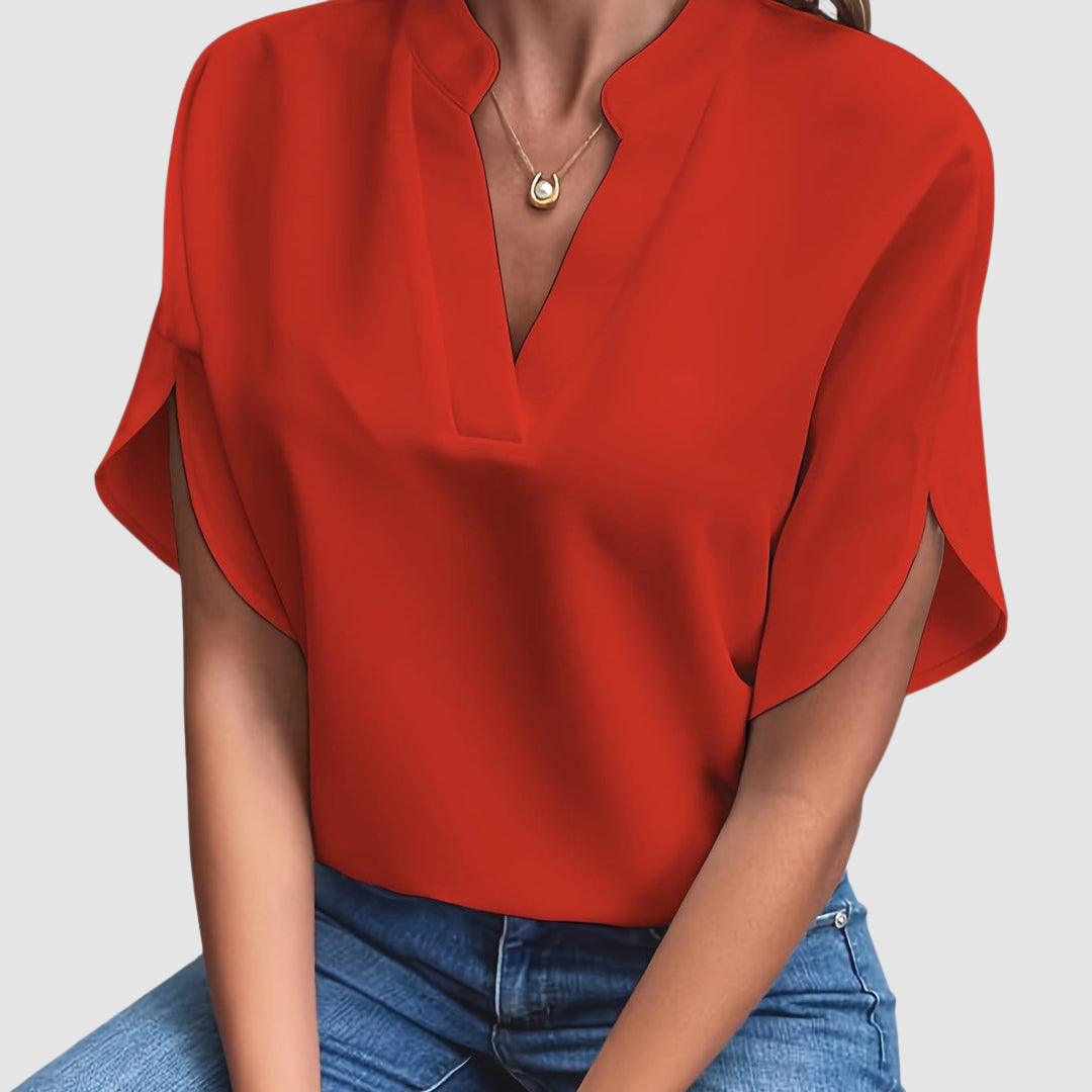 Elain | Women's Draped Blouse-The Yellow Prime