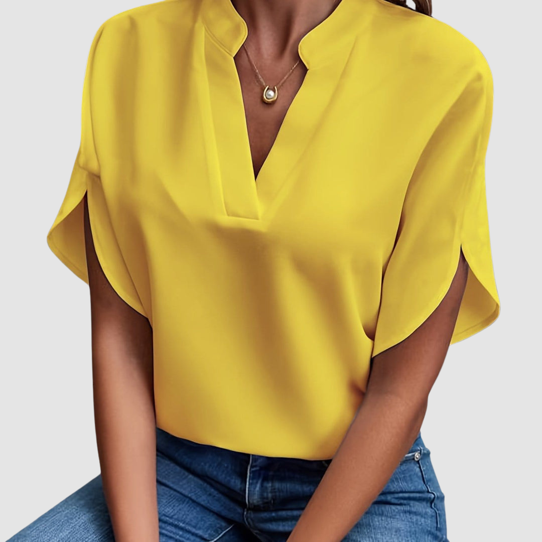 Elain | Women's Draped Blouse-The Yellow Prime