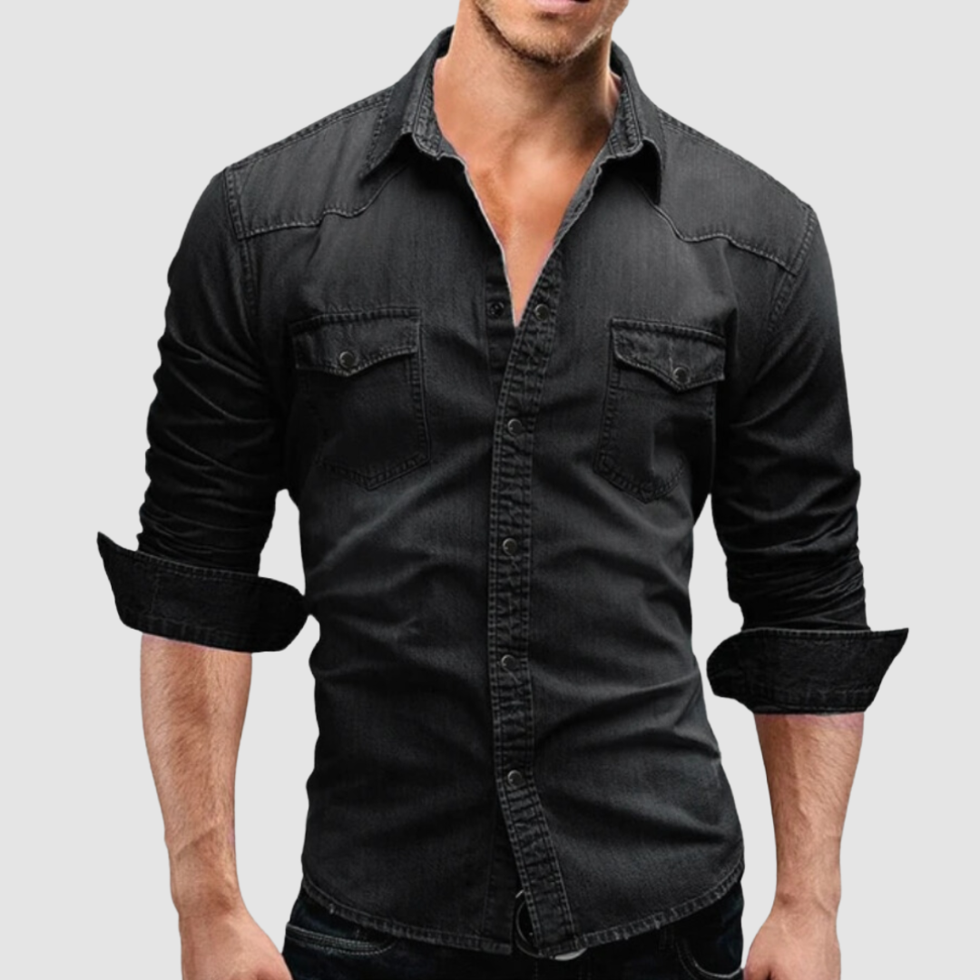 Men's Modern Denim Shirt-The Yellow Prime