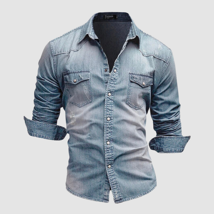 Men's Modern Denim Shirt-The Yellow Prime