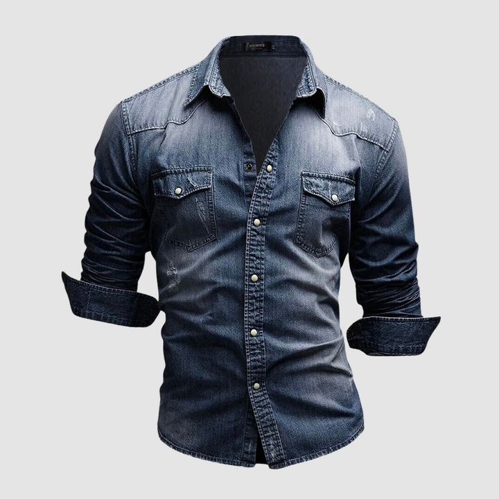 Men's Modern Denim Shirt-The Yellow Prime