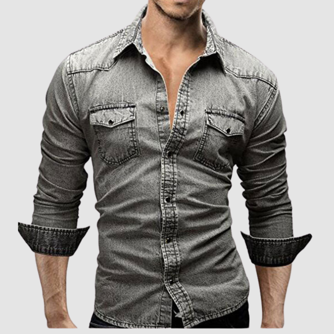 Men's Modern Denim Shirt-The Yellow Prime