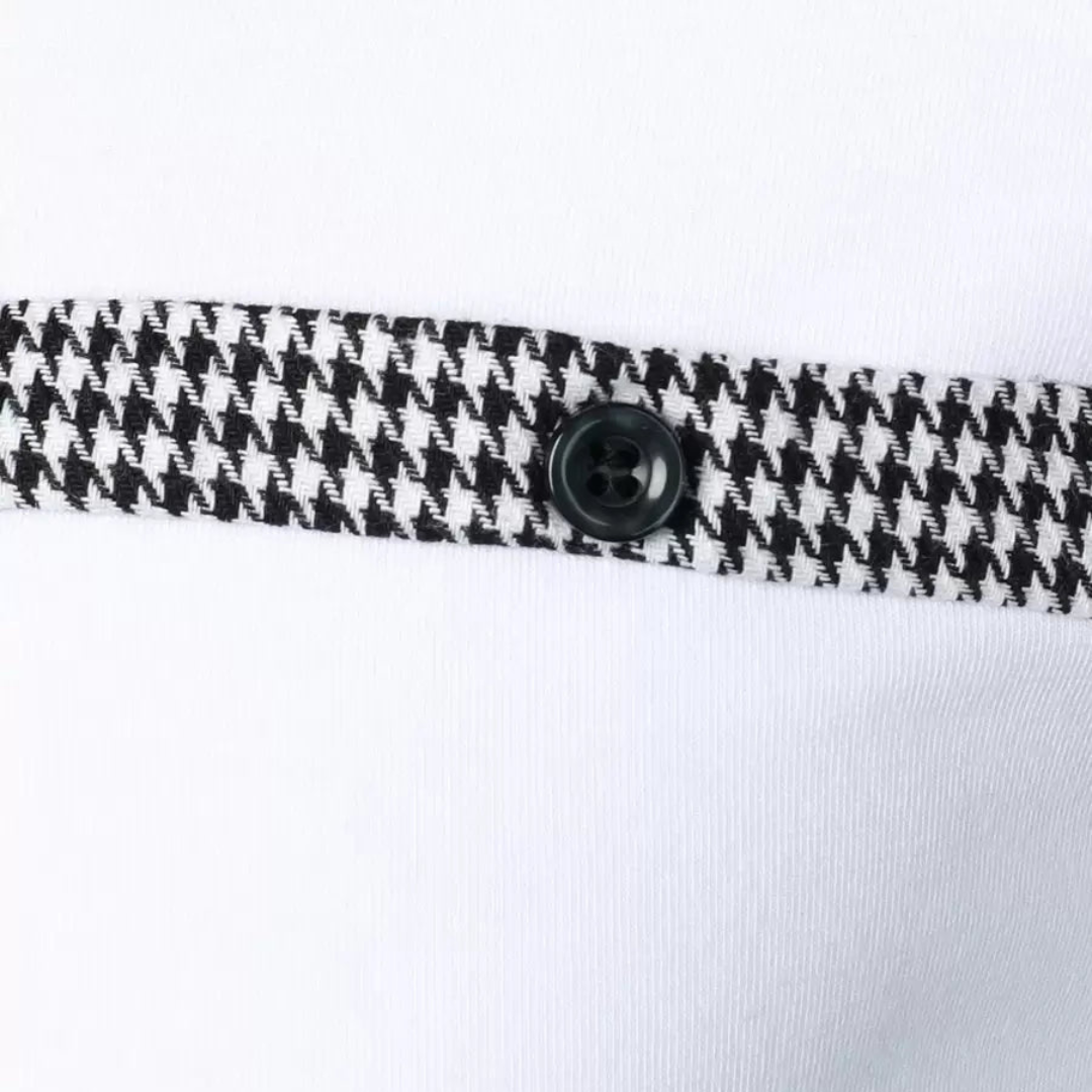Men's Houndstooth Polo Shirt-The Yellow Prime