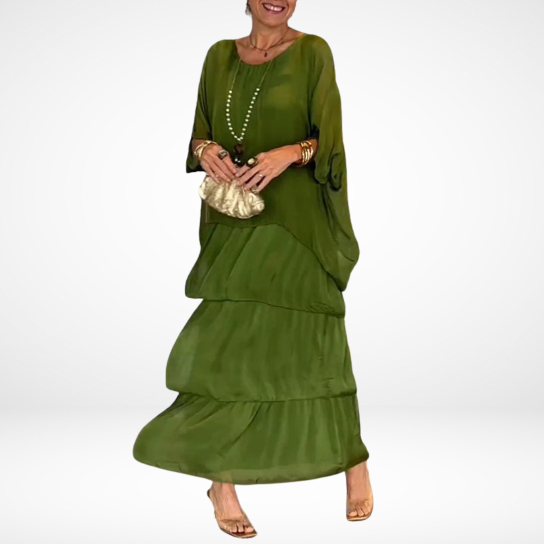 Hylda | Women's Artistic Loose Maxi Dress-The Yellow Prime