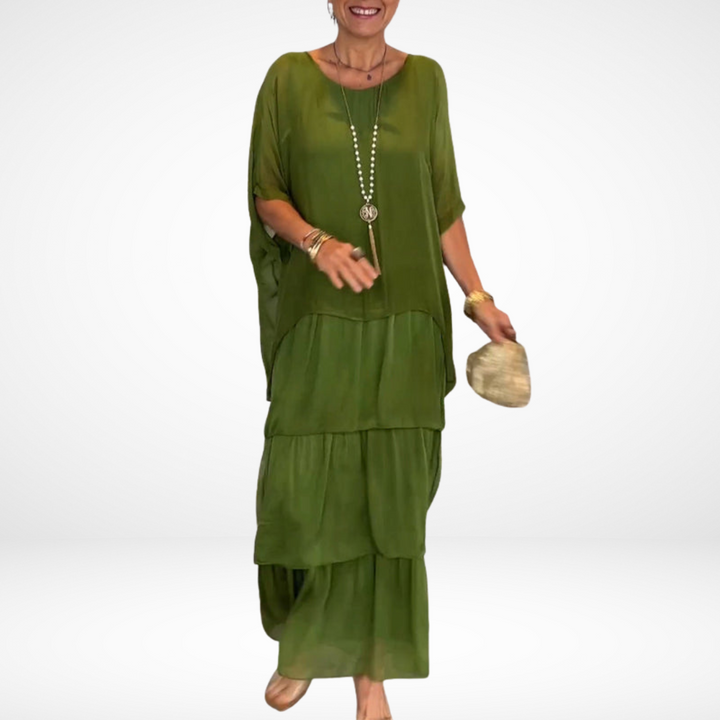 Hylda | Women's Artistic Loose Maxi Dress-The Yellow Prime