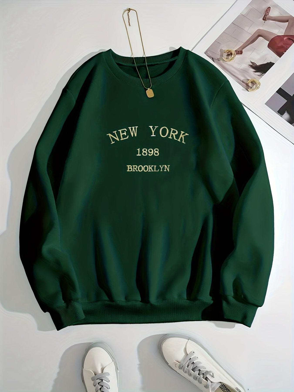 Oversized Casual Crewneck Sweatshirt - Comfortable Cotton Pullover-The Yellow Prime