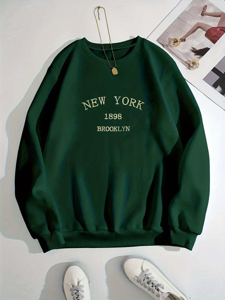 Oversized Casual Crewneck Sweatshirt - Comfortable Cotton Pullover-The Yellow Prime