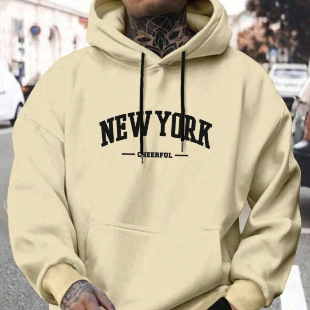 Oversized Casual Men's Hoodie - Comfortable Pullover for Urban Style-The Yellow Prime