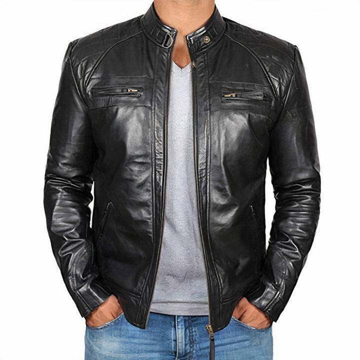 Men's Stylish Leather Motorcycle Jacket