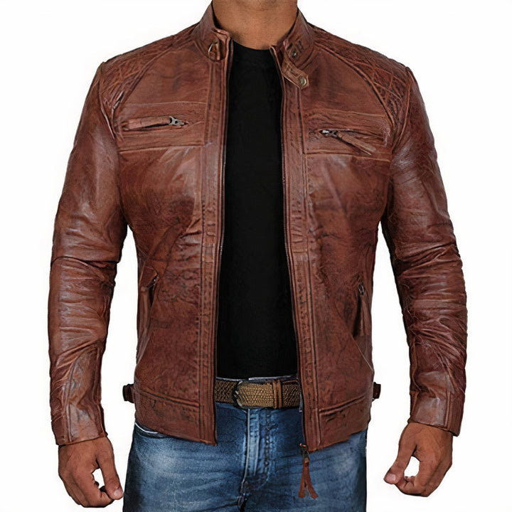 Men's Stylish Leather Motorcycle Jacket