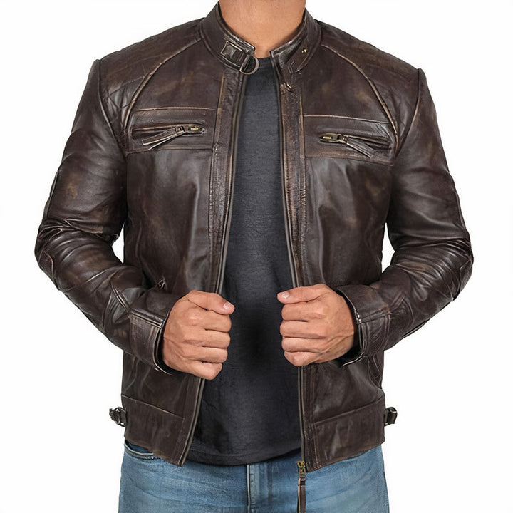 Men's Stylish Leather Motorcycle Jacket