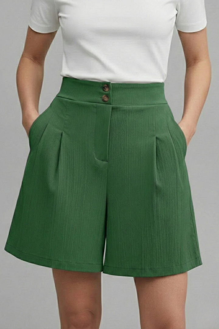 Paisley | Women's High Waist Wide Leg Shorts-The Yellow Prime