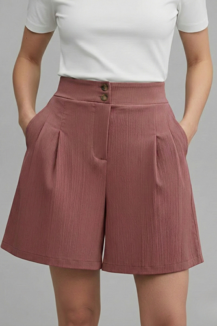 Paisley | Women's High Waist Wide Leg Shorts-The Yellow Prime