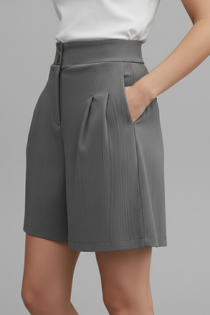 Paisley | Women's High Waist Wide Leg Shorts-The Yellow Prime