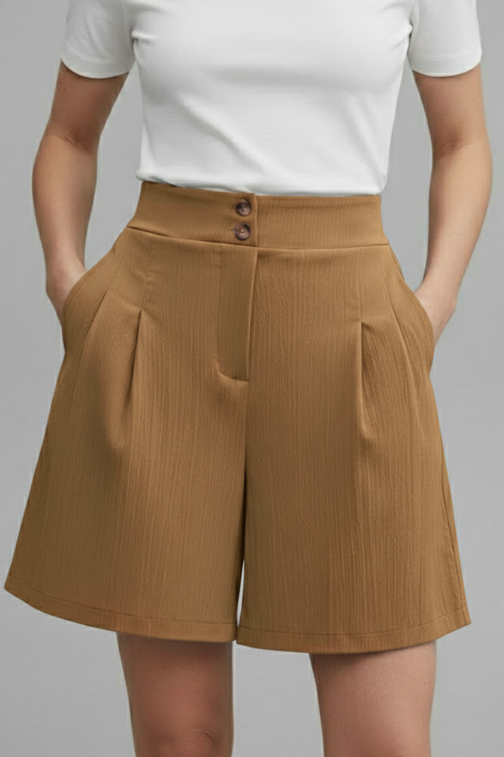 Paisley | Women's High Waist Wide Leg Shorts-The Yellow Prime