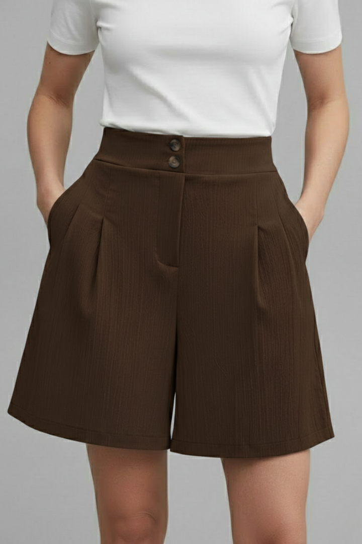 Paisley | Women's High Waist Wide Leg Shorts-The Yellow Prime