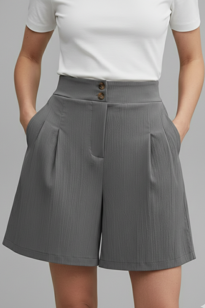 Paisley | Women's High Waist Wide Leg Shorts-The Yellow Prime