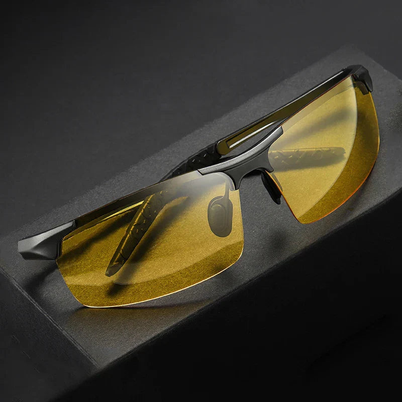 Polarized Night Vision Glasses with Aluminum Frame for Day and Night Driving-The Yellow Prime