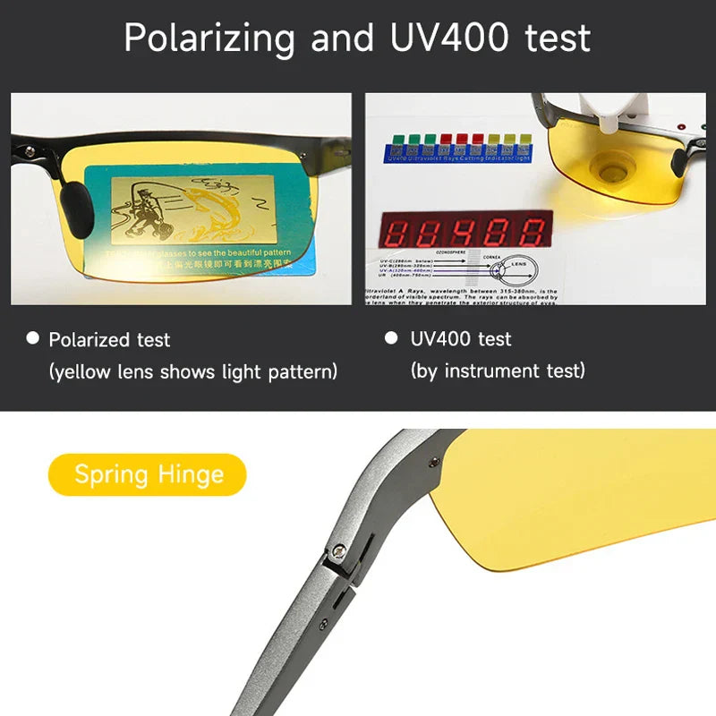 Polarized Night Vision Glasses with Aluminum Frame for Day and Night Driving-The Yellow Prime
