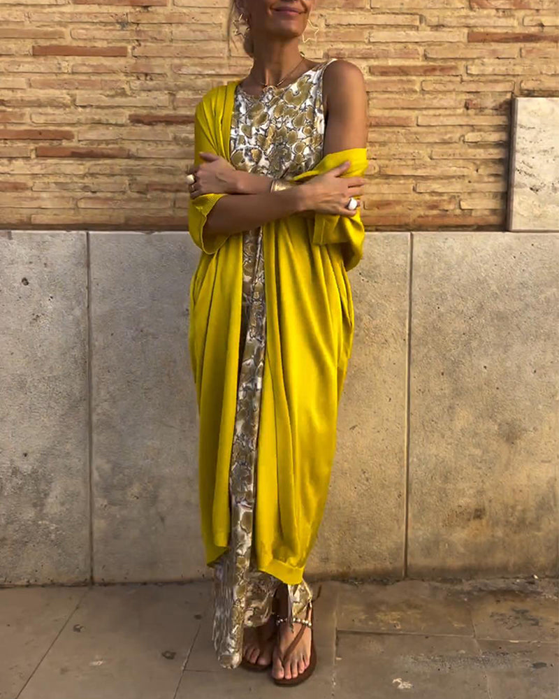 Women's Printed Overlay Jumpsuit-The Yellow Prime