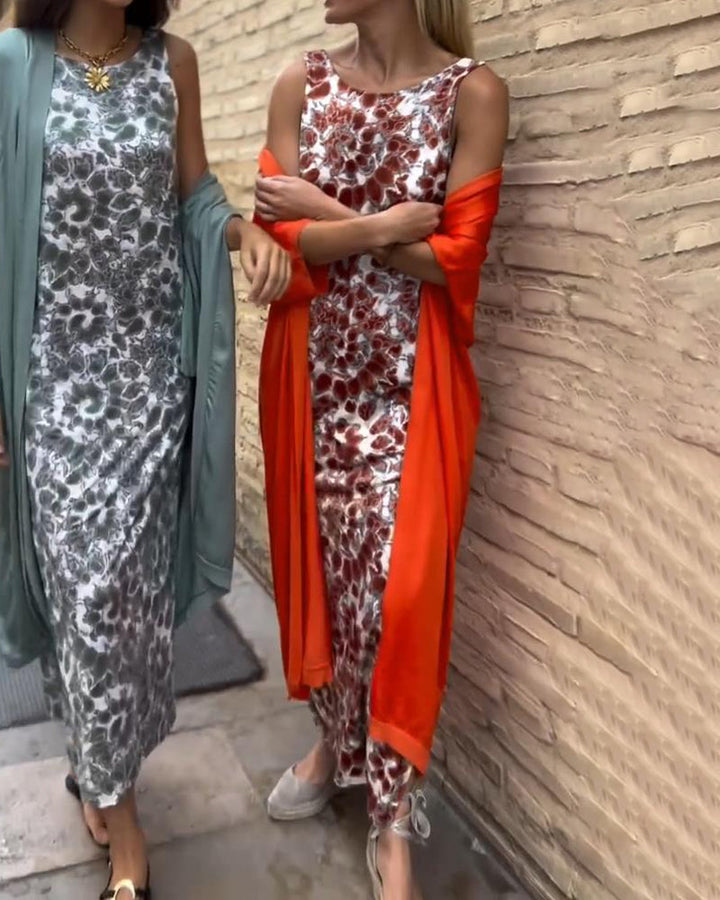 Women's Printed Overlay Jumpsuit-The Yellow Prime