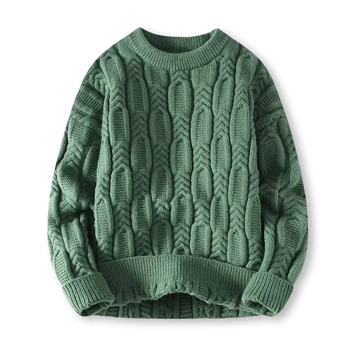 Men's Chunky Cable Knit Sweater for Winter Warmth