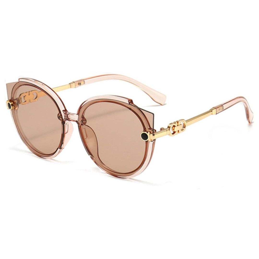 Women's Lightweight Cat-Eye Sunglasses – Rimless Metal, UV400 Protection-The Yellow Prime