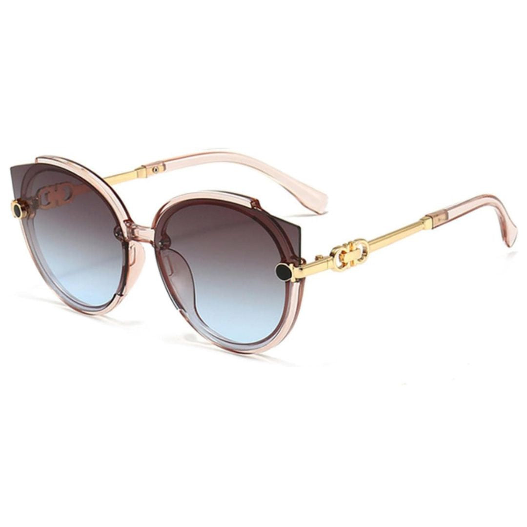 Women's Lightweight Cat-Eye Sunglasses – Rimless Metal, UV400 Protection-The Yellow Prime