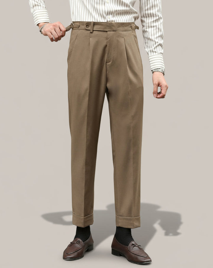 Robert | Men's Tailored Straight Leg Trousers-The Yellow Prime