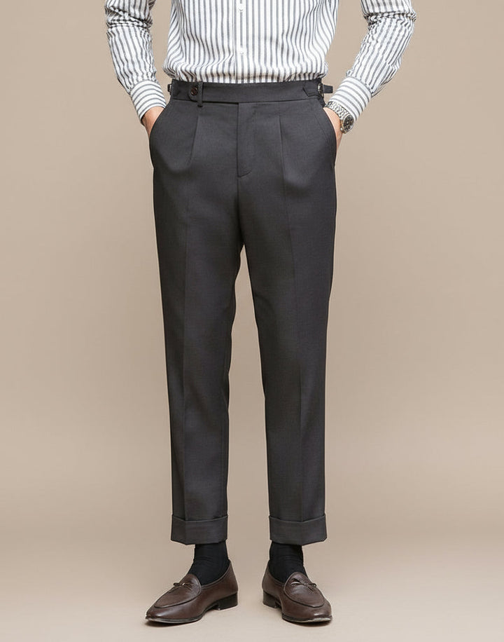 Robert | Men's Tailored Straight Leg Trousers-The Yellow Prime