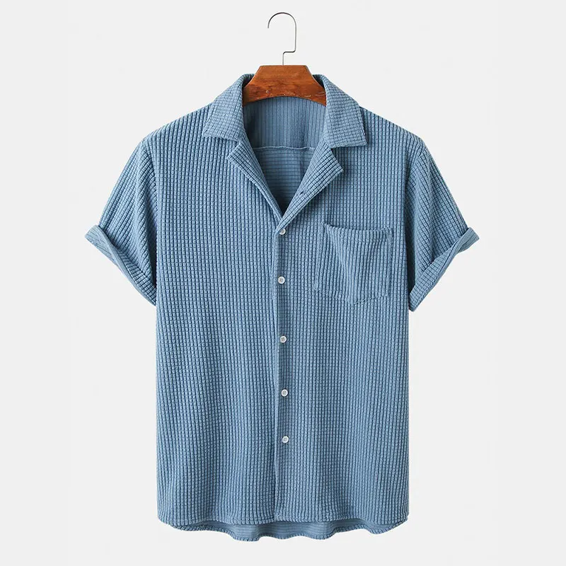Rohan | Lightweight Textured Men's Casual Button-up Shirt-The Yellow Prime