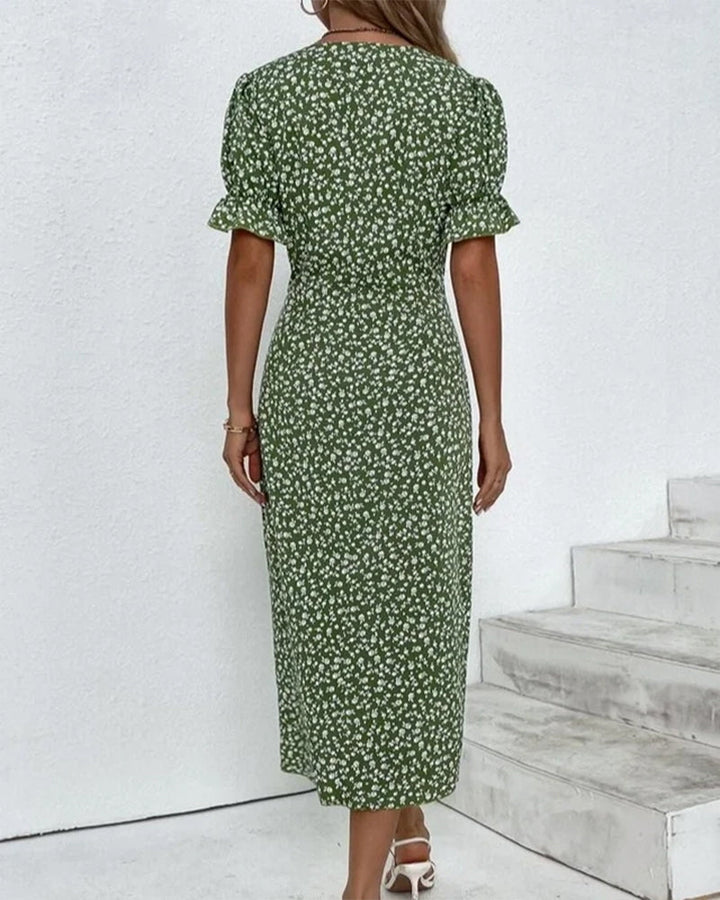Rosa | Women's Midi Dress with Floral Print-The Yellow Prime