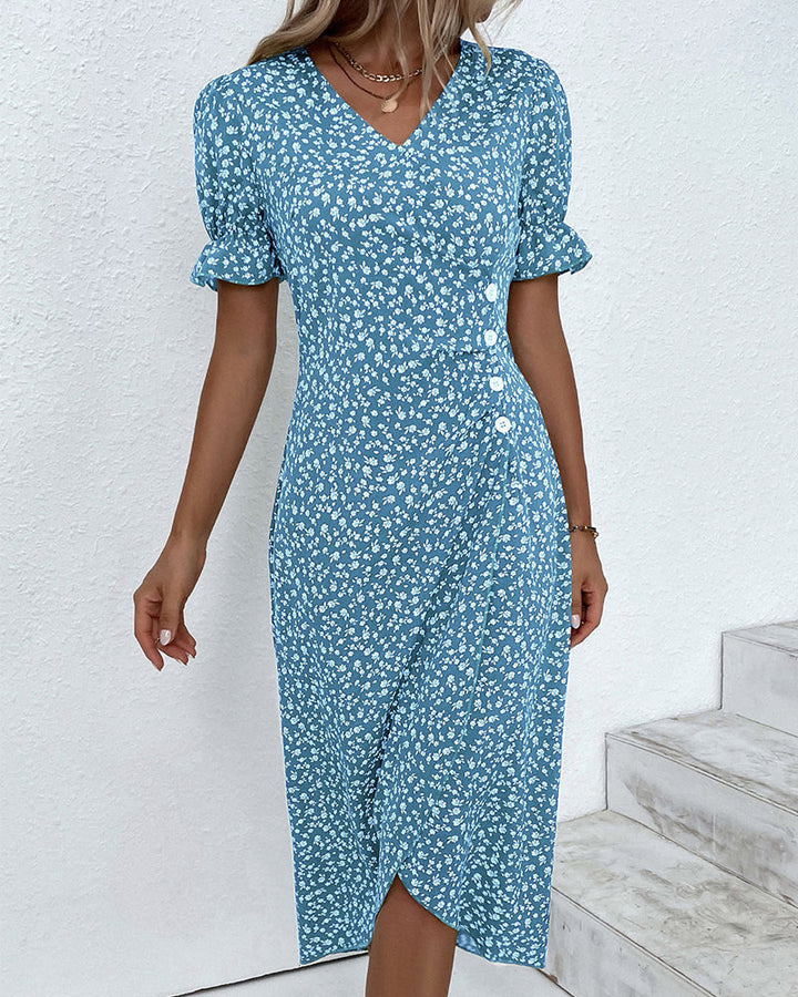 Rosa | Women's Midi Dress with Floral Print-The Yellow Prime
