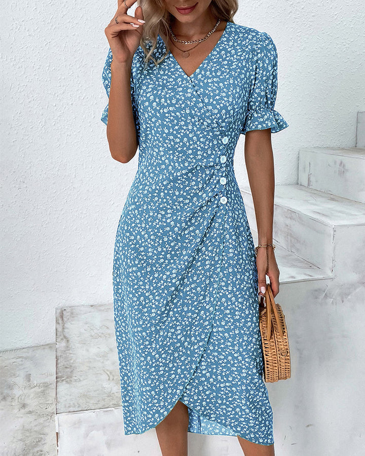 Rosa | Women's Midi Dress with Floral Print-The Yellow Prime