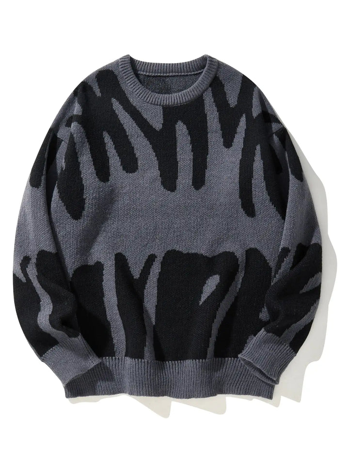 Tyler | Men's Oversized Abstract Wool Pullover Sweater