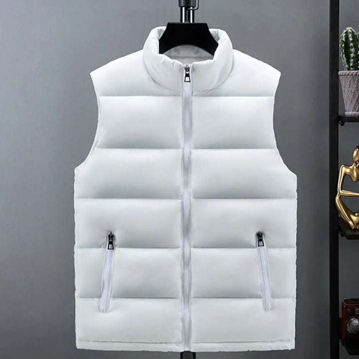 Men's Lightweight Quilted Puffer Vest with Slim Stand Collar