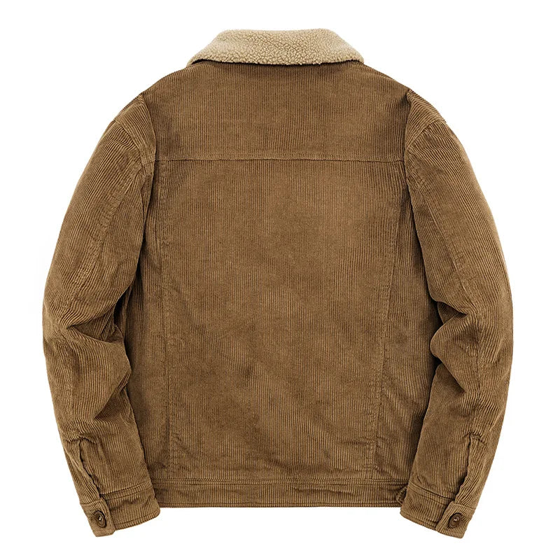 Men's Corduroy Jacket with Shearling Collar for Stylish Comfort