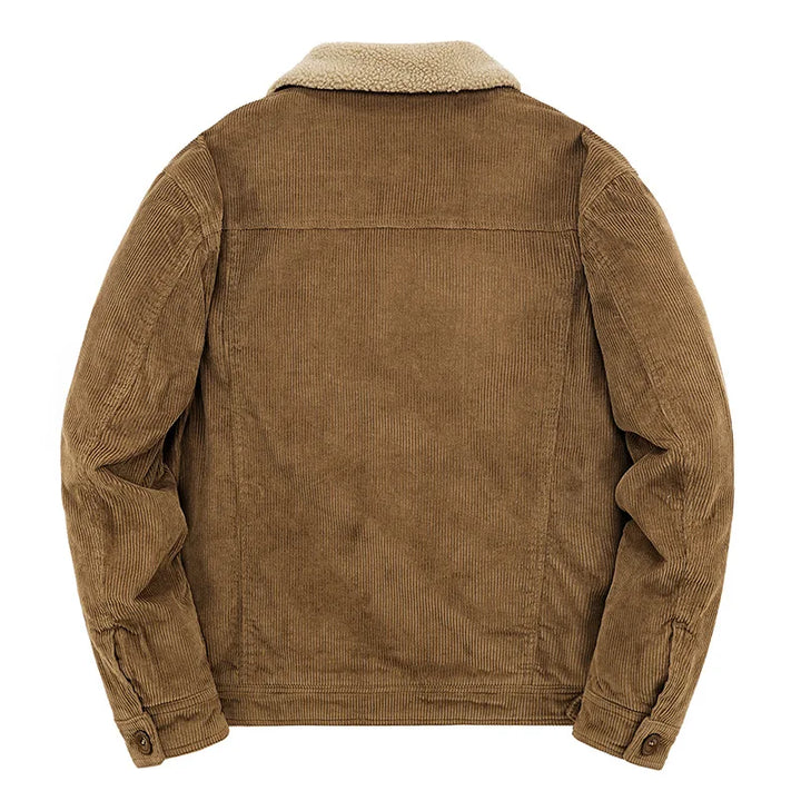Men's Corduroy Jacket with Shearling Collar for Stylish Comfort