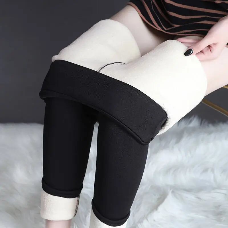 Women's Thermal Fleece Leggings - Warm, Elastic, High Waist Tights-The Yellow Prime