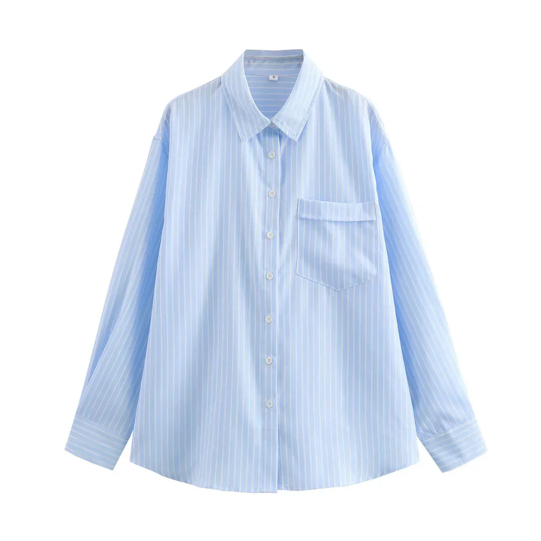 Emily | Women's Striped Blouse - Airy, Modern & Versatile Design-The Yellow Prime