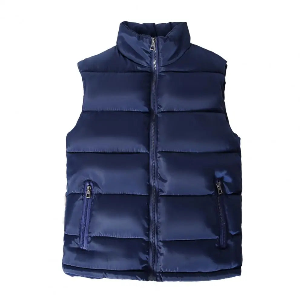 Men's Lightweight Quilted Puffer Vest with Slim Stand Collar